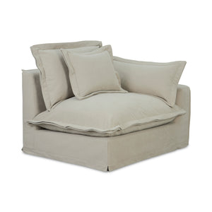 Moe's Home Olivia Modular Sectional Sofa - Elegant Slipcover, Livesmart Fabric, Plush Comfort For Everyday Living Beige Upholstery, 98.5% Polyester,1.5% Nylon Performance Fabric,Solid Wood And Plywood Frame Ub-1022-34