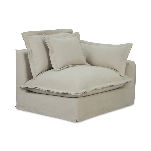 Moe's Home Olivia Modular Sectional Sofa - Elegant Slipcover, Livesmart Fabric, Plush Comfort For Everyday Living Beige Upholstery, 98.5% Polyester,1.5% Nylon Performance Fabric,Solid Wood And Plywood Frame Ub-1022-34