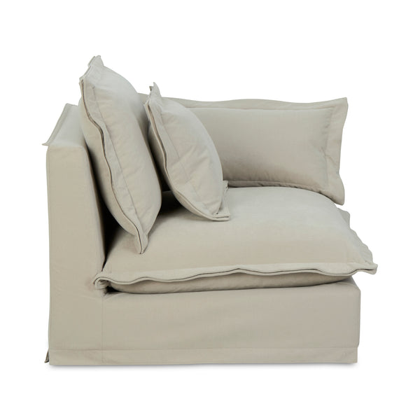 Moe's Home Olivia Modular Sectional Sofa - Elegant Slipcover, Livesmart Fabric, Plush Comfort For Everyday Living Beige Upholstery, 98.5% Polyester,1.5% Nylon Performance Fabric,Solid Wood And Plywood Frame Ub-1022-34