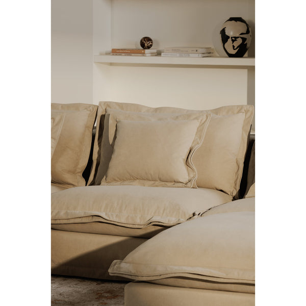 Moe's Home Olivia Modular Sectional Sofa - Elegant Slipcover, Livesmart Fabric, Plush Comfort For Everyday Living Beige Upholstery, 98.5% Polyester,1.5% Nylon Performance Fabric,Solid Wood And Plywood Frame Ub-1022-34