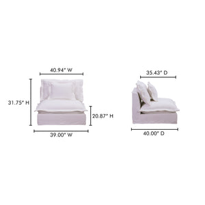 Moe's Home Olivia Modular Sectional Sofa - Elegant Slipcover, Livesmart Fabric, Plush Comfort For Everyday Living White Upholstery, 98.5% Polyester,1.5% Nylon Performance Fabric,Solid Wood And Plywood Frame Ub-1023-18