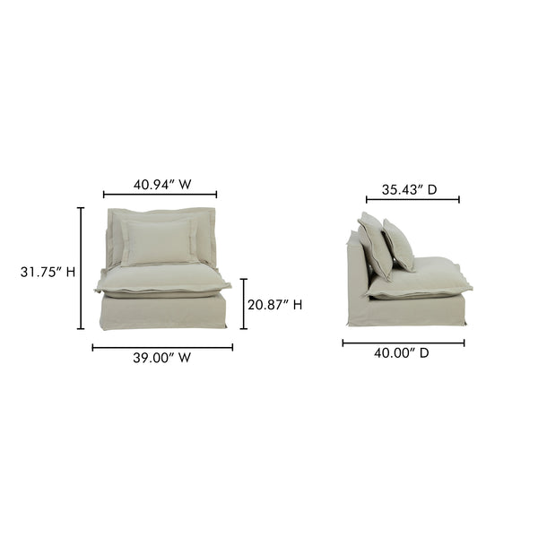 Moe's Home Olivia Modular Sectional Sofa - Elegant Slipcover, Livesmart Fabric, Plush Comfort For Everyday Living Beige Upholstery, 98.5% Polyester,1.5% Nylon Performance Fabric,Solid Wood And Plywood Frame Ub-1023-34