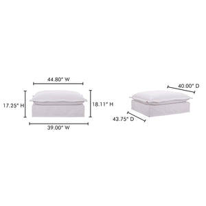 Moe's Home Olivia Modular Sectional Sofa - Elegant Slipcover, Livesmart Fabric, Plush Comfort For Everyday Living White Upholstery, 98.5% Polyester,1.5% Nylon Performance Fabric,Solid Wood And Plywood Frame Ub-1024-18