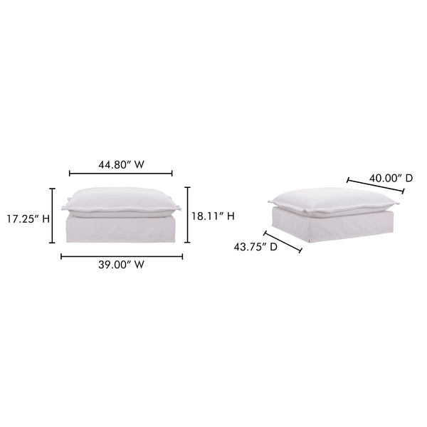 Moe's Home Olivia Modular Sectional Sofa - Elegant Slipcover, Livesmart Fabric, Plush Comfort For Everyday Living White Upholstery, 98.5% Polyester,1.5% Nylon Performance Fabric,Solid Wood And Plywood Frame Ub-1024-18