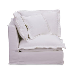 Moe's Home Olivia Modular Sectional Sofa - Elegant Slipcover, Livesmart Fabric, Plush Comfort For Everyday Living White Upholstery, 98.5% Polyester,1.5% Nylon Performance Fabric,Solid Wood And Plywood Frame Ub-1025-18