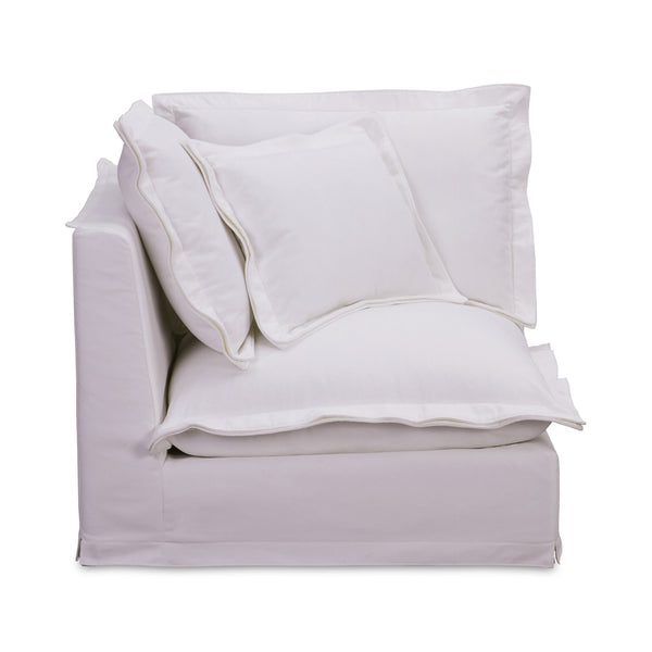 Moe's Home Olivia Modular Sectional Sofa - Elegant Slipcover, Livesmart Fabric, Plush Comfort For Everyday Living White Upholstery, 98.5% Polyester,1.5% Nylon Performance Fabric,Solid Wood And Plywood Frame Ub-1025-18