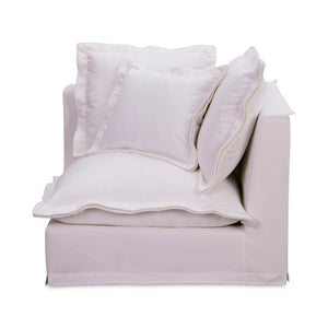 Moe's Home Olivia Modular Sectional Sofa - Elegant Slipcover, Livesmart Fabric, Plush Comfort For Everyday Living White Upholstery, 98.5% Polyester,1.5% Nylon Performance Fabric,Solid Wood And Plywood Frame Ub-1025-18