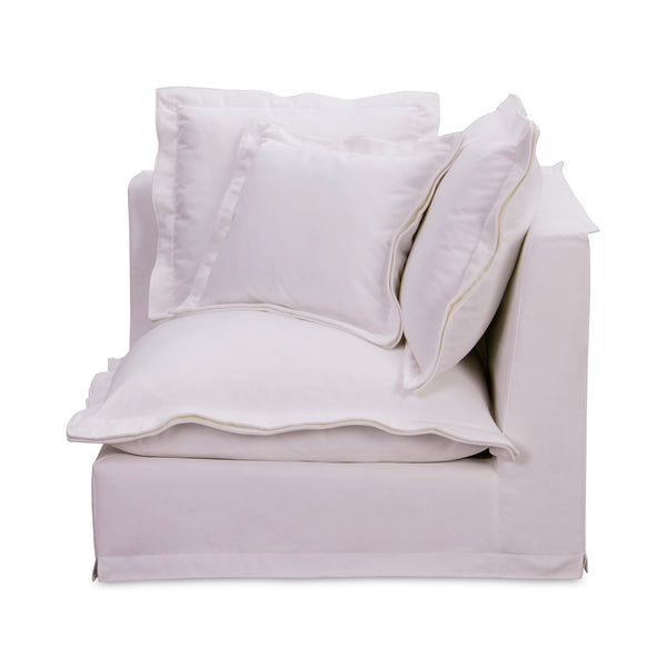 Moe's Home Olivia Modular Sectional Sofa - Elegant Slipcover, Livesmart Fabric, Plush Comfort For Everyday Living White Upholstery, 98.5% Polyester,1.5% Nylon Performance Fabric,Solid Wood And Plywood Frame Ub-1025-18