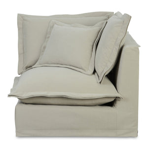 Moe's Home Olivia Modular Sectional Sofa - Elegant Slipcover, Livesmart Fabric, Plush Comfort For Everyday Living Beige Upholstery, 98.5% Polyester,1.5% Nylon Performance Fabric,Solid Wood And Plywood Frame Ub-1025-34