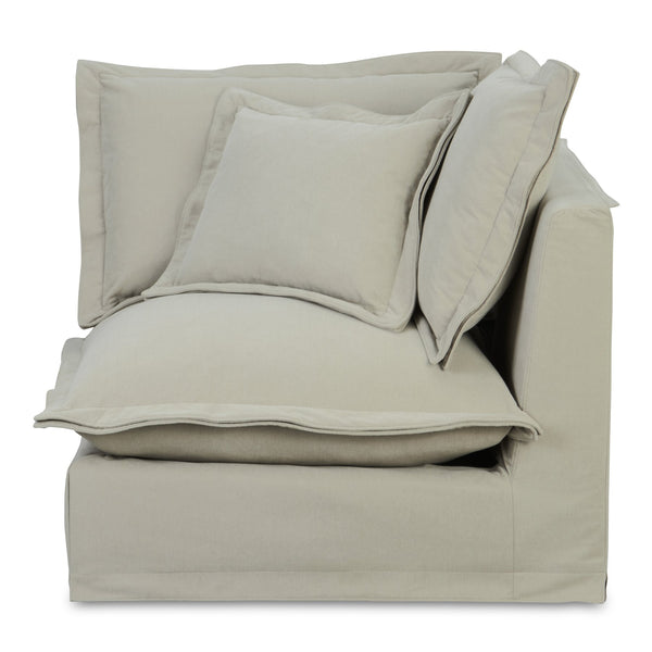 Moe's Home Olivia Modular Sectional Sofa - Elegant Slipcover, Livesmart Fabric, Plush Comfort For Everyday Living Beige Upholstery, 98.5% Polyester,1.5% Nylon Performance Fabric,Solid Wood And Plywood Frame Ub-1025-34