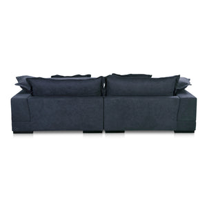 Moe's Home Daydream Sectional Sofa: Plush Comfort With Reversible Chaise, Stylish Design, And Easy Care Upholstery Blue Upholstery, 100% Polyester With C0 Performance Treatment,Solid Eucalyptus And Plywood Frame,Rubber Wood Feet Ub-1028-19-0