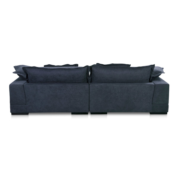 Moe's Home Daydream Sectional Sofa: Plush Comfort With Reversible Chaise, Stylish Design, And Easy Care Upholstery Blue Upholstery, 100% Polyester With C0 Performance Treatment,Solid Eucalyptus And Plywood Frame,Rubber Wood Feet Ub-1028-19-0
