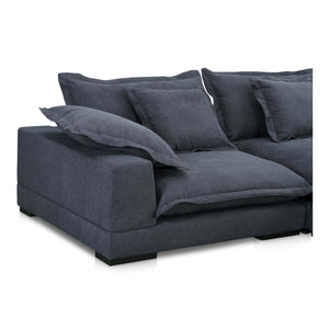 Moe's Home Daydream Sectional Sofa: Plush Comfort With Reversible Chaise, Stylish Design, And Easy Care Upholstery Blue Upholstery, 100% Polyester With C0 Performance Treatment,Solid Eucalyptus And Plywood Frame,Rubber Wood Feet Ub-1028-19-0