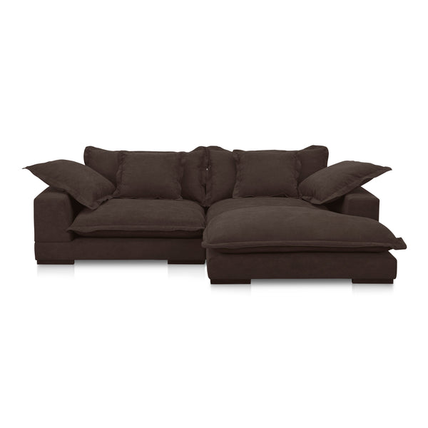 Moe's Home Daydream Sectional Sofa: Plush Comfort With Reversible Chaise, Stylish Design, And Easy Care Upholstery Brown Upholstery, 100% Polyester With C0 Performance Treatment,Solid Eucalyptus And Plywood Frame,Rubber Wood Feet Ub-1028-20-0