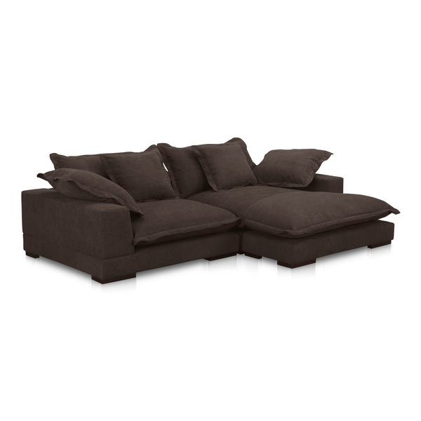 Moe's Home Daydream Sectional Sofa: Plush Comfort With Reversible Chaise, Stylish Design, And Easy Care Upholstery Brown Upholstery, 100% Polyester With C0 Performance Treatment,Solid Eucalyptus And Plywood Frame,Rubber Wood Feet Ub-1028-20-0