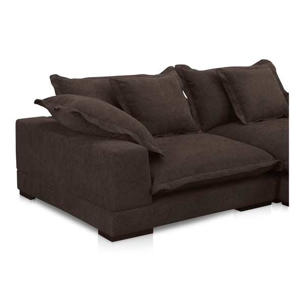 Moe's Home Daydream Sectional Sofa: Plush Comfort With Reversible Chaise, Stylish Design, And Easy Care Upholstery Brown Upholstery, 100% Polyester With C0 Performance Treatment,Solid Eucalyptus And Plywood Frame,Rubber Wood Feet Ub-1028-20-0