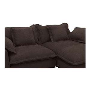 Moe's Home Daydream Sectional Sofa: Plush Comfort With Reversible Chaise, Stylish Design, And Easy Care Upholstery Brown Upholstery, 100% Polyester With C0 Performance Treatment,Solid Eucalyptus And Plywood Frame,Rubber Wood Feet Ub-1028-20-0