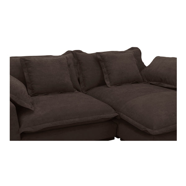 Moe's Home Daydream Sectional Sofa: Plush Comfort With Reversible Chaise, Stylish Design, And Easy Care Upholstery Brown Upholstery, 100% Polyester With C0 Performance Treatment,Solid Eucalyptus And Plywood Frame,Rubber Wood Feet Ub-1028-20-0