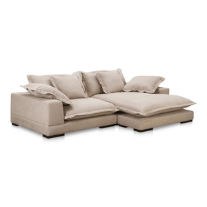 Moe's Home Daydream Sectional Sofa: Plush Comfort With Reversible Chaise, Stylish Design, And Easy Care Upholstery Beige Upholstery, 100% Polyester With C0 Performance Treatment,Solid Eucalyptus And Plywood Frame,Rubber Wood Feet Ub-1028-34-0