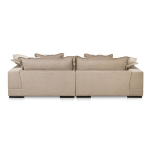 Moe's Home Daydream Sectional Sofa: Plush Comfort With Reversible Chaise, Stylish Design, And Easy Care Upholstery Beige Upholstery, 100% Polyester With C0 Performance Treatment,Solid Eucalyptus And Plywood Frame,Rubber Wood Feet Ub-1028-34-0
