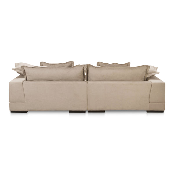 Moe's Home Daydream Sectional Sofa: Plush Comfort With Reversible Chaise, Stylish Design, And Easy Care Upholstery Beige Upholstery, 100% Polyester With C0 Performance Treatment,Solid Eucalyptus And Plywood Frame,Rubber Wood Feet Ub-1028-34-0