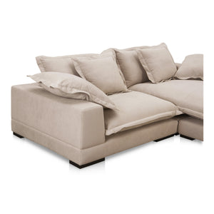 Moe's Home Daydream Sectional Sofa: Plush Comfort With Reversible Chaise, Stylish Design, And Easy Care Upholstery Beige Upholstery, 100% Polyester With C0 Performance Treatment,Solid Eucalyptus And Plywood Frame,Rubber Wood Feet Ub-1028-34-0