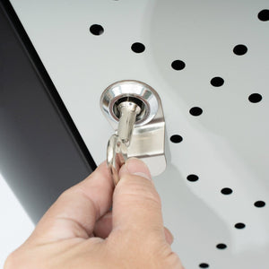 English Elm Brooks Heavy-Duty Steel Trash Can with Locking Access Door & Removable Fiberglass Bin for Durability Black 31.4 Gallons UB-OTB-67W-BLK-SLV-GG