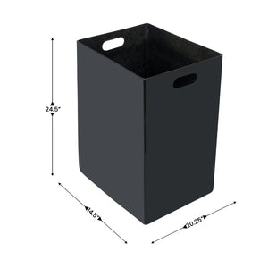English Elm Brooks Heavy-Duty Steel Trash Can with Locking Access Door & Removable Fiberglass Bin for Durability Brown 31.4 Gallons UB-OTB-67W-BRN-SLV-GG
