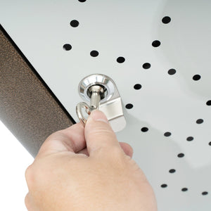 English Elm Brooks Heavy-Duty Steel Trash Can with Locking Access Door & Removable Fiberglass Bin for Durability Brown 31.4 Gallons UB-OTB-67W-BRN-SLV-GG