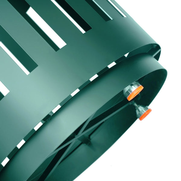 English Elm Collins Commercial Grade Outdoor Round Steel Slatted Trash Can for High-Traffic Locations Green 37 Gallons UF-OTB-01-GRN-GG