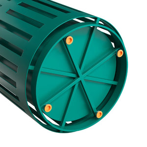 English Elm Collins Commercial Grade Outdoor Round Steel Slatted Trash Can for High-Traffic Locations Green 37 Gallons UF-OTB-01-GRN-GG