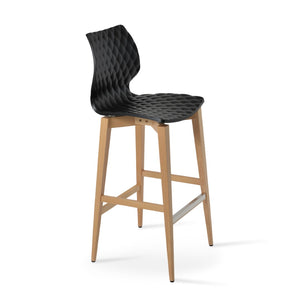 Soho Concept Uni-386 Wood Barstool - Stylish And Durable Beech Frame, Multiple Color Options, 350 Lbs Capacity Natural,Black  Soho-concept-dining-chair-10068