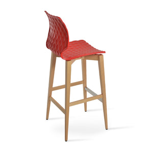 Soho Concept Uni-386 Wood Barstool - Stylish And Durable Beech Frame, Multiple Color Options, 350 Lbs Capacity Natural,Red  Soho-concept-dining-chair-10069