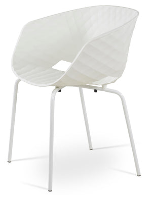 Soho Concept Uni-ka 594 Arm Chair: Stylish Stackable Seating In White, Black & Turtle Dove With Chrome Base White  Soho-concept-dining-chair-14174