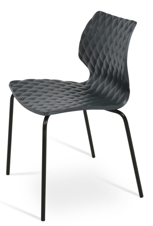 Soho Concept Uni-550 Side Chair - Stylish Stackable Design, Durable Polypropylene Seat, Multiple Colors Available! Black  Soho-concept-dining-chair-14162