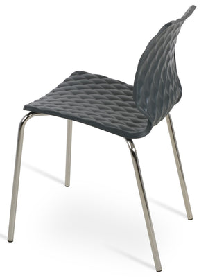 Soho Concept Uni-550 Side Chair - Stylish Stackable Design, Durable Polypropylene Seat, Multiple Colors Available! Chrome  Soho-concept-dining-chair-14163