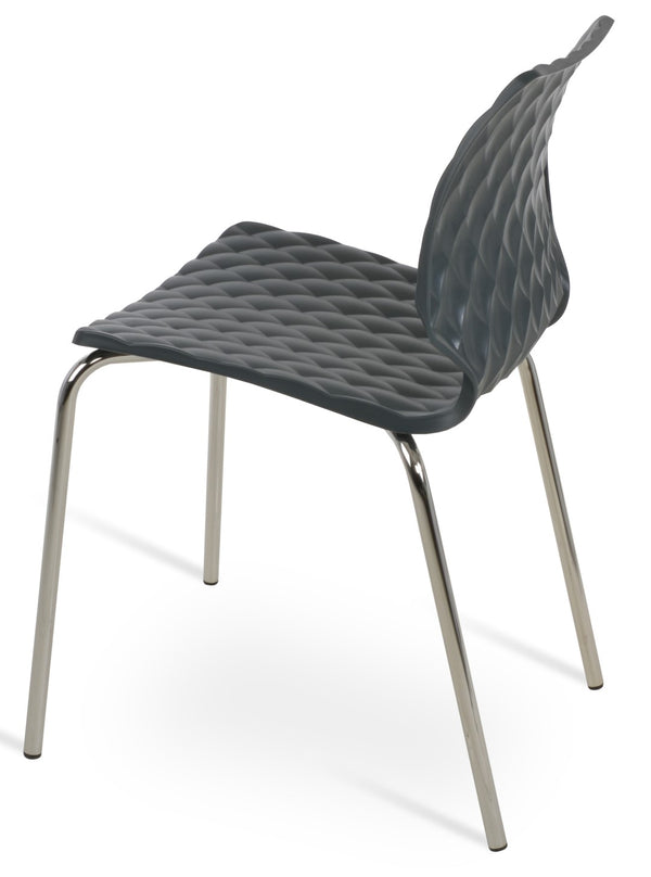 Soho Concept Uni-550 Side Chair - Stylish Stackable Design, Durable Polypropylene Seat, Multiple Colors Available! Chrome  Soho-concept-dining-chair-14163
