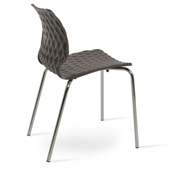 Soho Concept Uni-550 Side Chair - Stylish Stackable Design, Durable Polypropylene Seat, Multiple Colors Available! Chrome  Soho-concept-dining-chair-14164