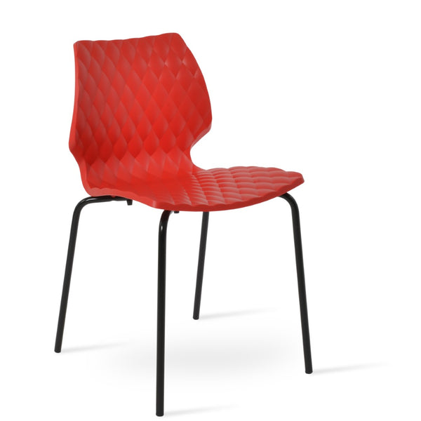 Soho Concept Uni-550 Side Chair - Stylish Stackable Design, Durable Polypropylene Seat, Multiple Colors Available! Red,Black  Soho-concept-dining-chair-14168