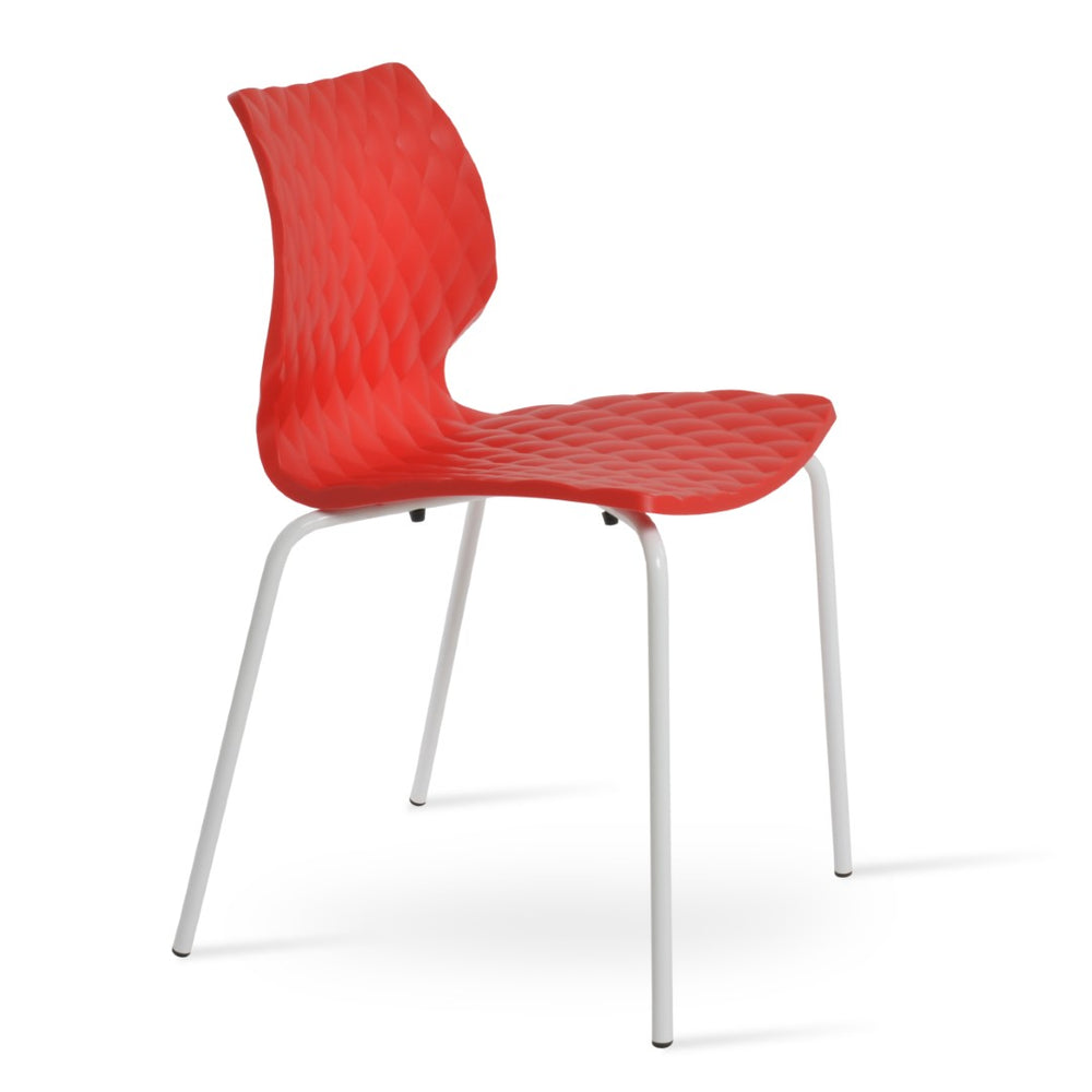Soho Concept Uni-550 Side Chair - Stylish Stackable Design, Durable Polypropylene Seat, Multiple Colors Available! Red,White  Soho-concept-dining-chair-14169