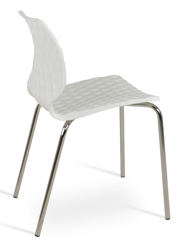 Soho Concept Uni-550 Side Chair - Stylish Stackable Design, Durable Polypropylene Seat, Multiple Colors Available! White,Chrome  Soho-concept-dining-chair-14171