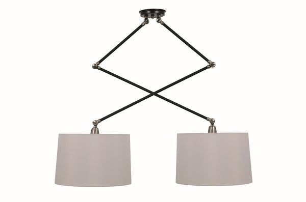 House Of Troy Uptown Double Adjustable Pendant Light - Stylish Modern Design With Six Points Of Customization Black,Satin Nickel  Up502-blk/Sn