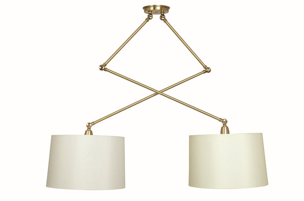 House Of Troy Uptown Double Adjustable Pendant Light - Stylish Modern Design With Six Points Of Customization Satin Brass,Polished Brass  Up502-sb/Pb