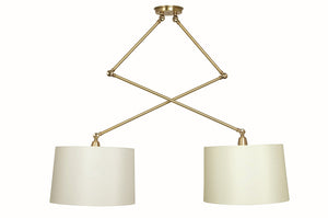 House Of Troy Uptown Double Adjustable Pendant Light - Stylish Modern Design With Six Points Of Customization Satin Brass,Polished Brass  Up502-sb/Pb
