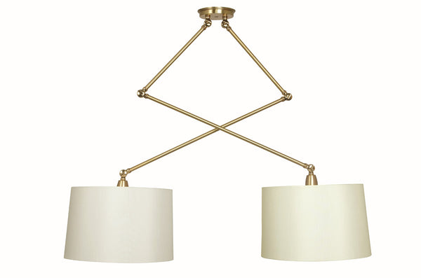 House Of Troy Uptown Double Adjustable Pendant Light - Stylish Modern Design With Six Points Of Customization Satin Brass,Polished Brass  Up502-sb/Pb