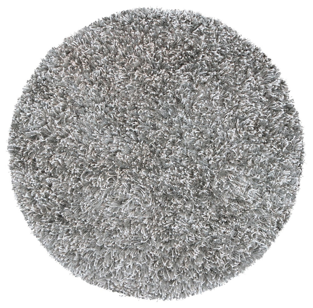 Rizzy Urban Dazzle UR341A Hand Tufted Contemporary/Shag  Polyester / Lurex Rug Light Gray 3' x 3' Round