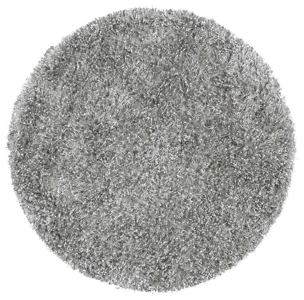 Rizzy Urban Dazzle UR344A Hand Tufted Contemporary/Shag  Polyester / Lurex Rug Gray 3' x 3' Round