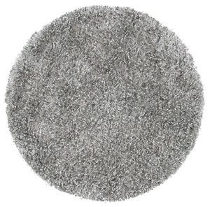 Rizzy Urban Dazzle UR344A Hand Tufted Contemporary/Shag  Polyester / Lurex Rug Gray 3' x 3' Round