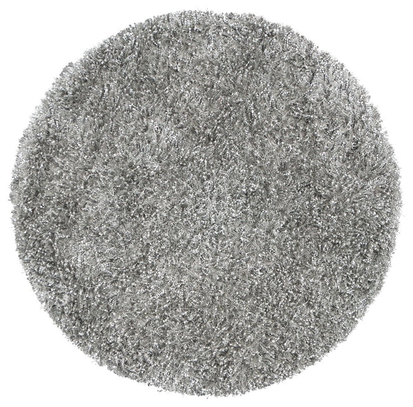Rizzy Urban Dazzle UR344A Hand Tufted Contemporary/Shag  Polyester / Lurex Rug Gray 3' x 3' Round