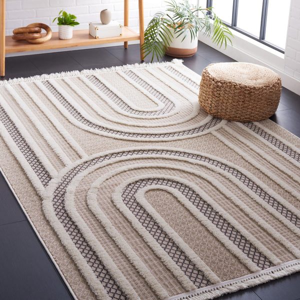 Safavieh Urban Exclusive Contemporary Area Rug - Turkish Craftsmanship For Modern Home Decor Elegance Beige ,Ivory 65% Polyester,35% Cotton Urb210b-3